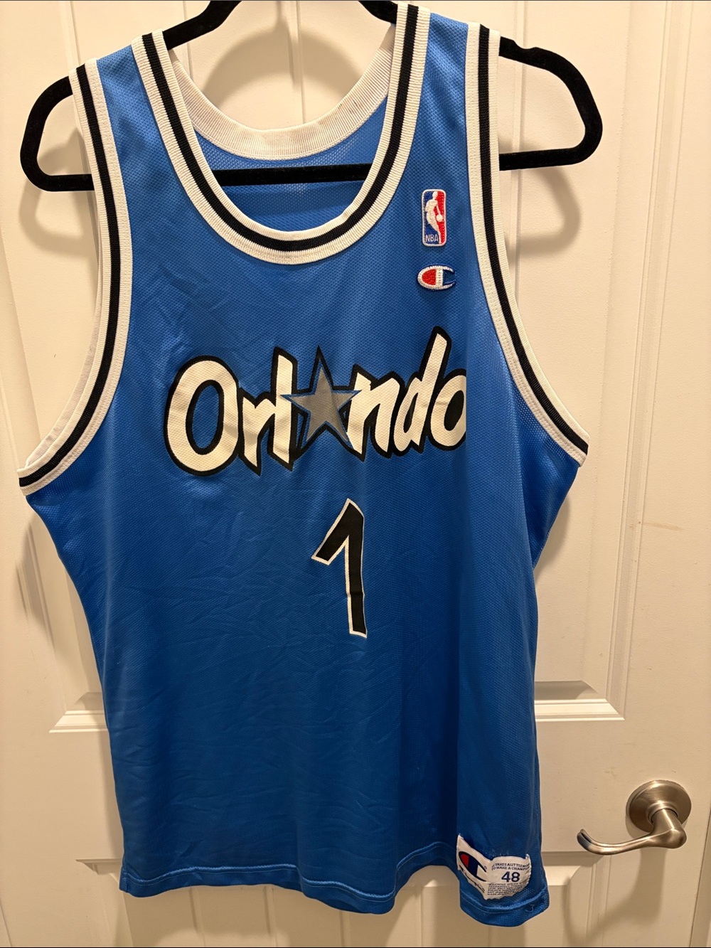 Champion Penny Hardaway Blue Alternate Orlando Basketball Jersey size 48 XL- #1